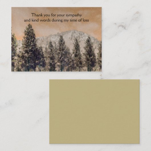 Snowy Pine Forest Danke Karte (Vorne/Hinten)