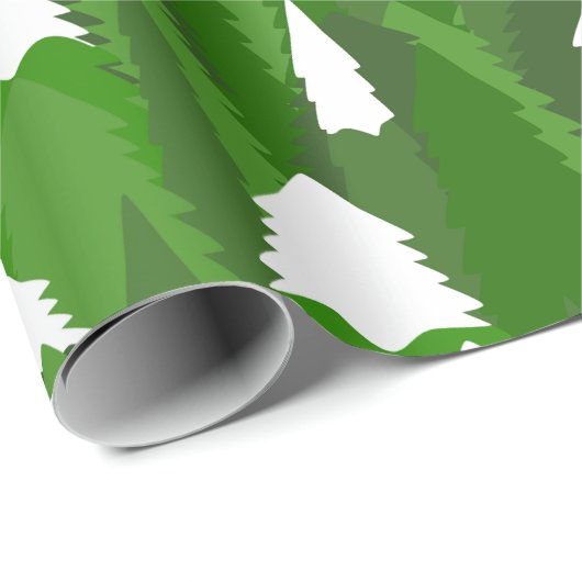 Snowy Pine Forest Geschenkpapier (Rolleneckpunkt)