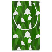 Snowy Pine Forest Kleine Geschenktüte (Rückseite)