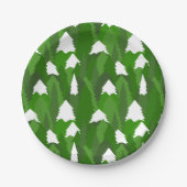 Snowy Pine Forest Pappteller (Vorderseite)