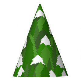 Snowy Pine Forest Partyhütchen