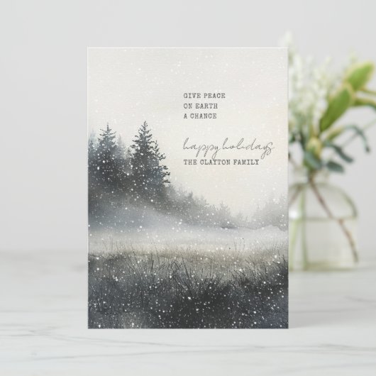 Snowy Pine Forest Weihnachten (Stehend Vorderseite)