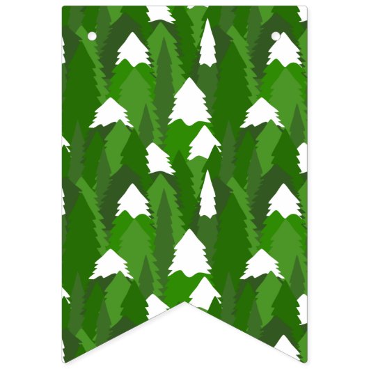 Snowy Pine Forest Wimpelkette (Zweite Fahne)