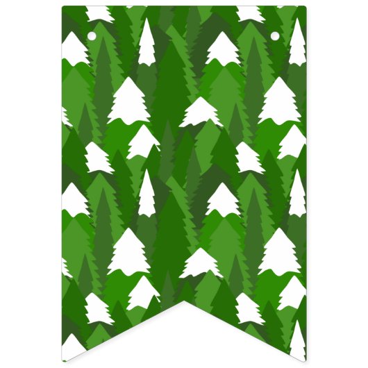 Snowy Pine Forest Wimpelkette (Erste Fahne)