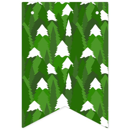 Snowy Pine Forest Wimpelkette (Dritte Fahne)