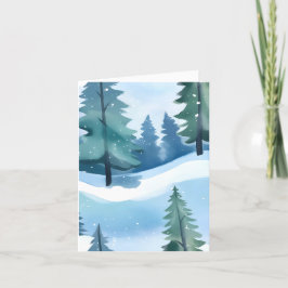 Snowy Pine Forest | Winterfarbe Feiertagskarte
