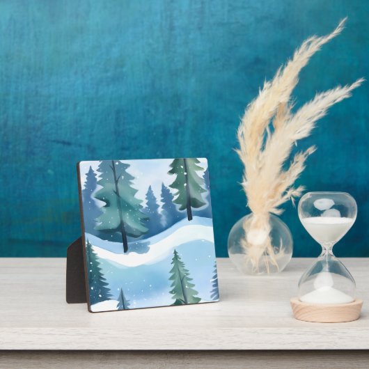 Snowy Pine Forest | Winterfarbe Fotoplatte (InSitu)