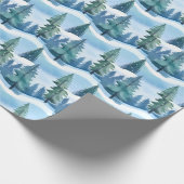 Snowy Pine Forest | Winterfarbe Geschenkpapier (Ecke)