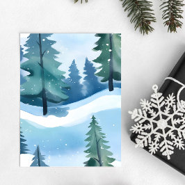 Snowy Pine Forest | Winterfarbe Postkarte