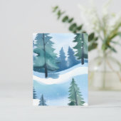 Snowy Pine Forest | Winterfarbe Postkarte (Stehend Vorderseite)