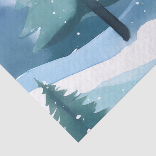 Snowy Pine Forest | Winterfarbe Seidenpapier (Detail)