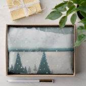Snowy Pine Forest | Woodland Christmas Holiday Seidenpapier (Geschenk)