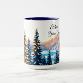 Snowy Pine Forest Yellowstone Winter Aesthetic Tasse (Zentrum)
