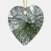 Snowy Pine Needles Winter Nature Fotografy Keramikornament (Links)