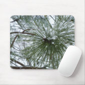 Snowy Pine Needles Winter Nature Fotografy Mousepad (Mit Mouse)