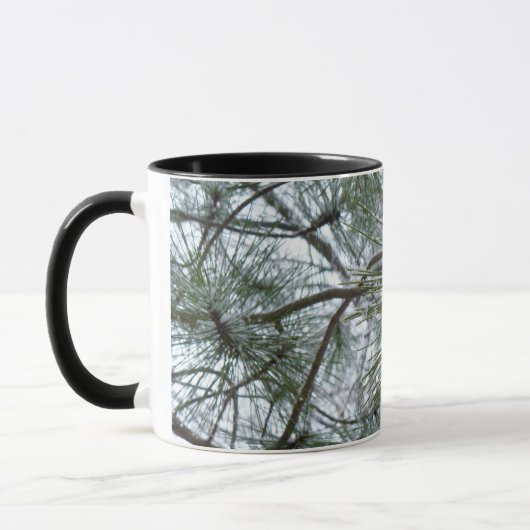 Snowy Pine Needles Winter Nature Fotografy Tasse (Links)