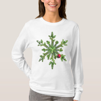 Snowy Pine Snowflake Weihnachten T-Shirt