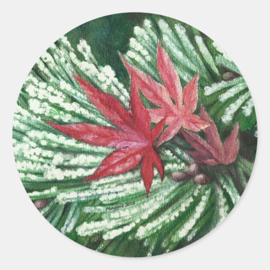 Snowy Pine Sticker (Vorderseite)