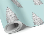 Snowy Pine Tree Pattern Geschenkpapier (Rolleneckpunkt)