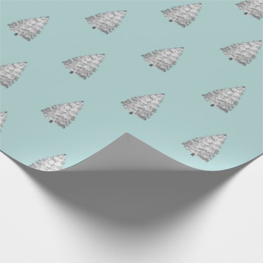 Snowy Pine Tree Pattern Geschenkpapier (Ecke)