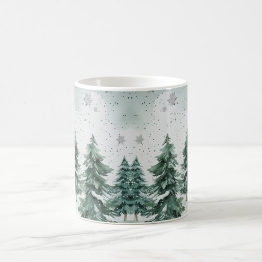 Snowy Pine Tree Winter Scene | Christmas Gift   Kaffeetasse (Mittel)