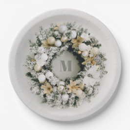 Snowy Pine Weihnachtsfest Pappteller