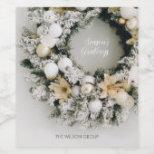 Snowy Pine Weihnachtsfest Weinetikett (Einzelnes Label)