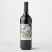 Snowy Pine Weihnachtsfest Weinetikett (Vorderseite)