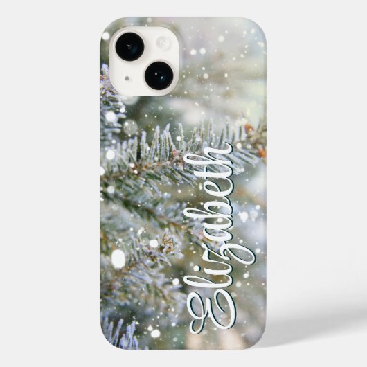 Snowy Pine Winter Case-Mate iPhone Hülle (Rückseite)