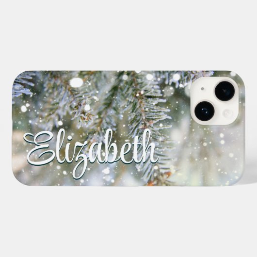 Snowy Pine Winter Case-Mate iPhone Hülle (Rückseite (Horizontal))