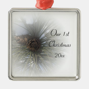 Snowy Pines 1. Weihnachten zusammen Ornament Aus Metall