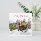 Snowy Pines and Santa Claus Christmas Flatscreen (Stehend Vorderseite)