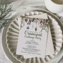 SNOWY PINES Christmas Ornament Exchange Party