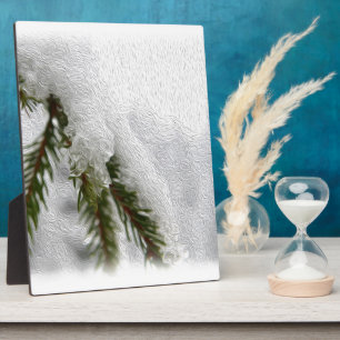 Snowy Pines Fotoplatte