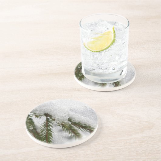 Snowy Pines Getränkeuntersetzer (Seite)