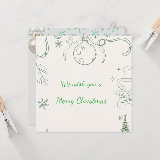 Snowy Pines & Peace Karte (Vorderseite/Rückseite Beispiel)