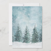 Snowy Pines Schnee Weihnachtsbaum Winter Weihnacht Einladung (Rückseite)