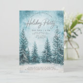 Snowy Pines Schnee Weihnachtsbaum Winterurlaub Einladung (Stehend Vorderseite)