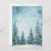 Snowy Pines Schnee Weihnachtsbaum Winterurlaub Einladung (Rückseite)