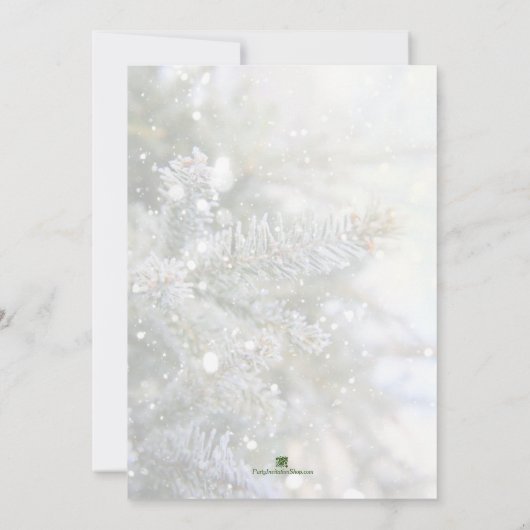 Snowy Pines Weihnachtsfeiertage Einladungen (Rückseite)