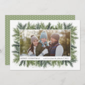 Snowy Pines Weihnachtsfotokarte Feiertagskarte (Vorne/Hinten)