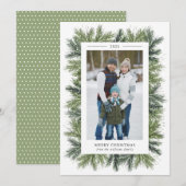 Snowy Pines Weihnachtsfotokarte Feiertagskarte (Vorne/Hinten)