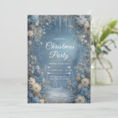 Snowy Pines Winter Floral Weihnachten Einladung (Stehend Vorderseite)