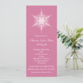 Snowy Pink Baby Dusche Einladung (Stehend Vorderseite)