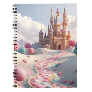Snowy Pink Candy Land Fairy Castle Notizblock