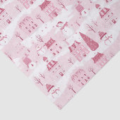 Snowy Pink Christmas Village Seidenpapier (Ausschnitt)
