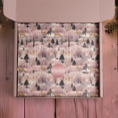 Snowy Pink Deer Forest Seidenpapier