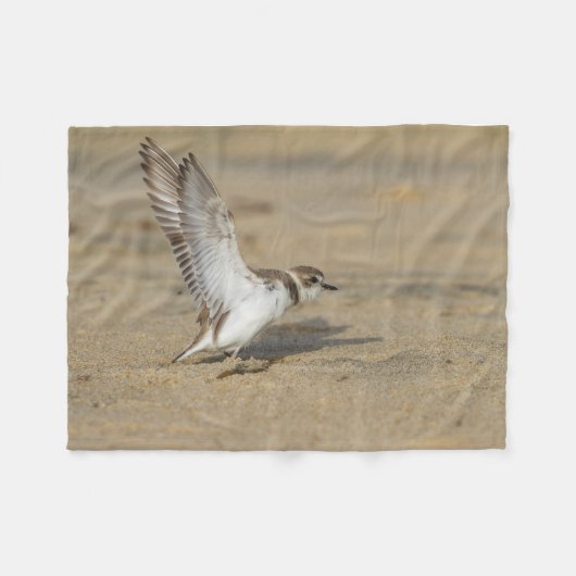 Snowy Plover Stretch Fleecedecke (Vorderseite (Horizontal))