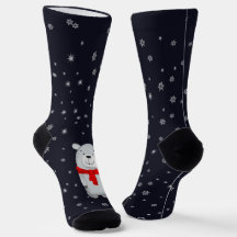 Snowy Polar Bear Navy Winter Weihnachten