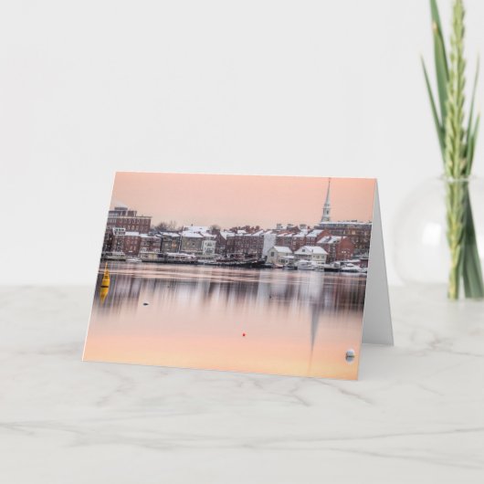 Snowy Portsmouth, NH-Ufergegend Feiertagskarte (Vorderseite)